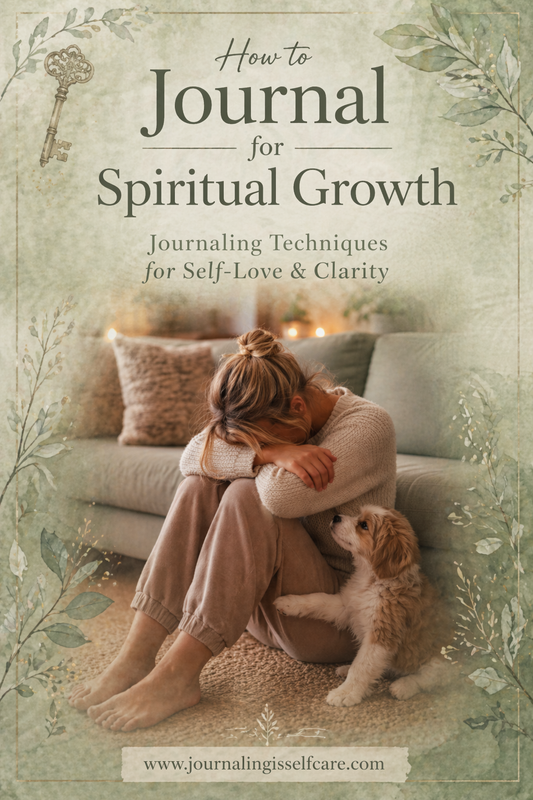 woman journaling for spiritual growth and self reflection in calm space