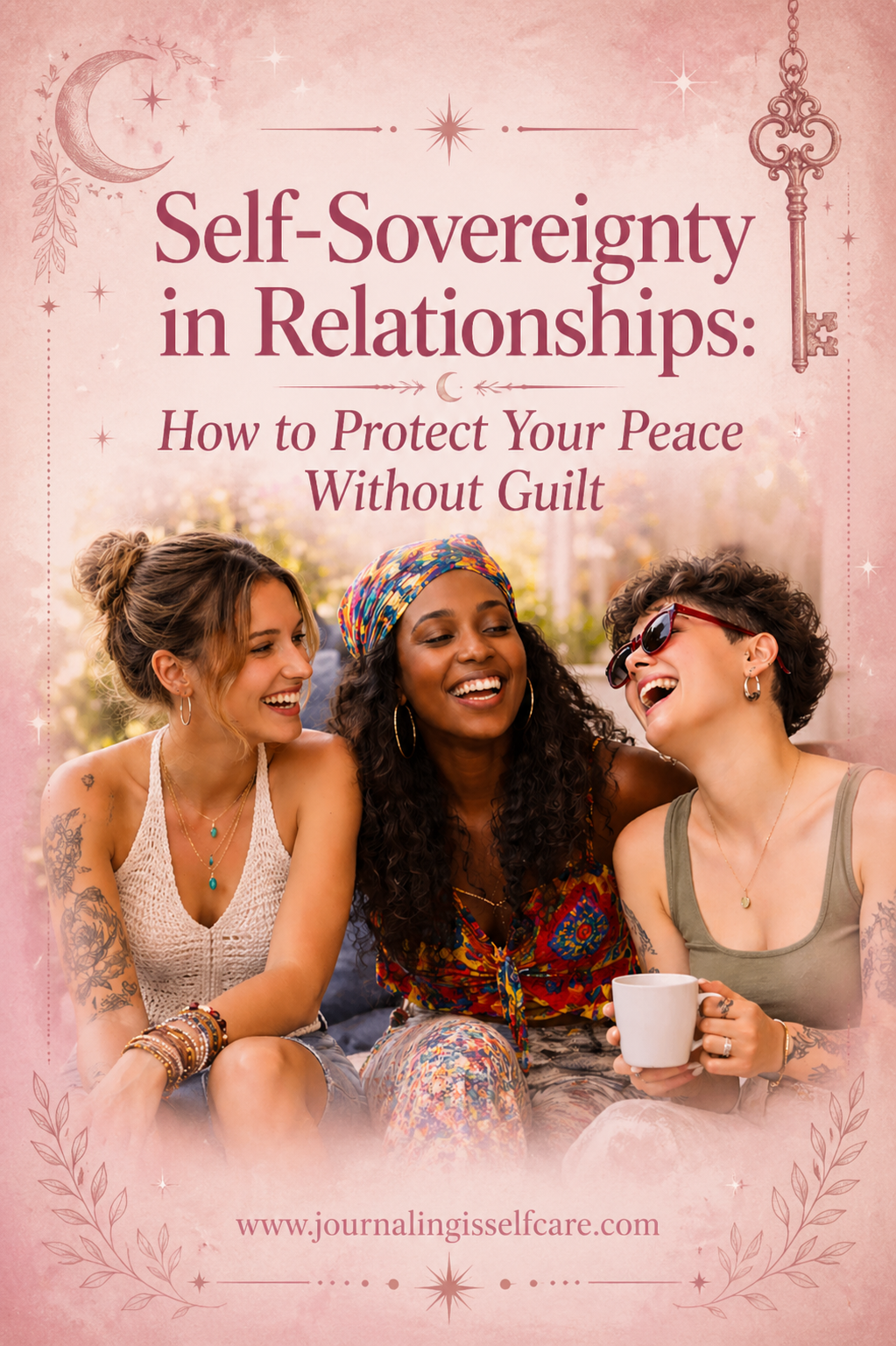 group of female friends representing self sovereignty in relationships and protecting your peace