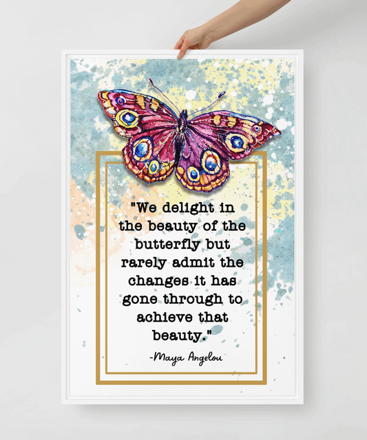 Inspirational Wall Art: Maya Angelou Butterfly Quote