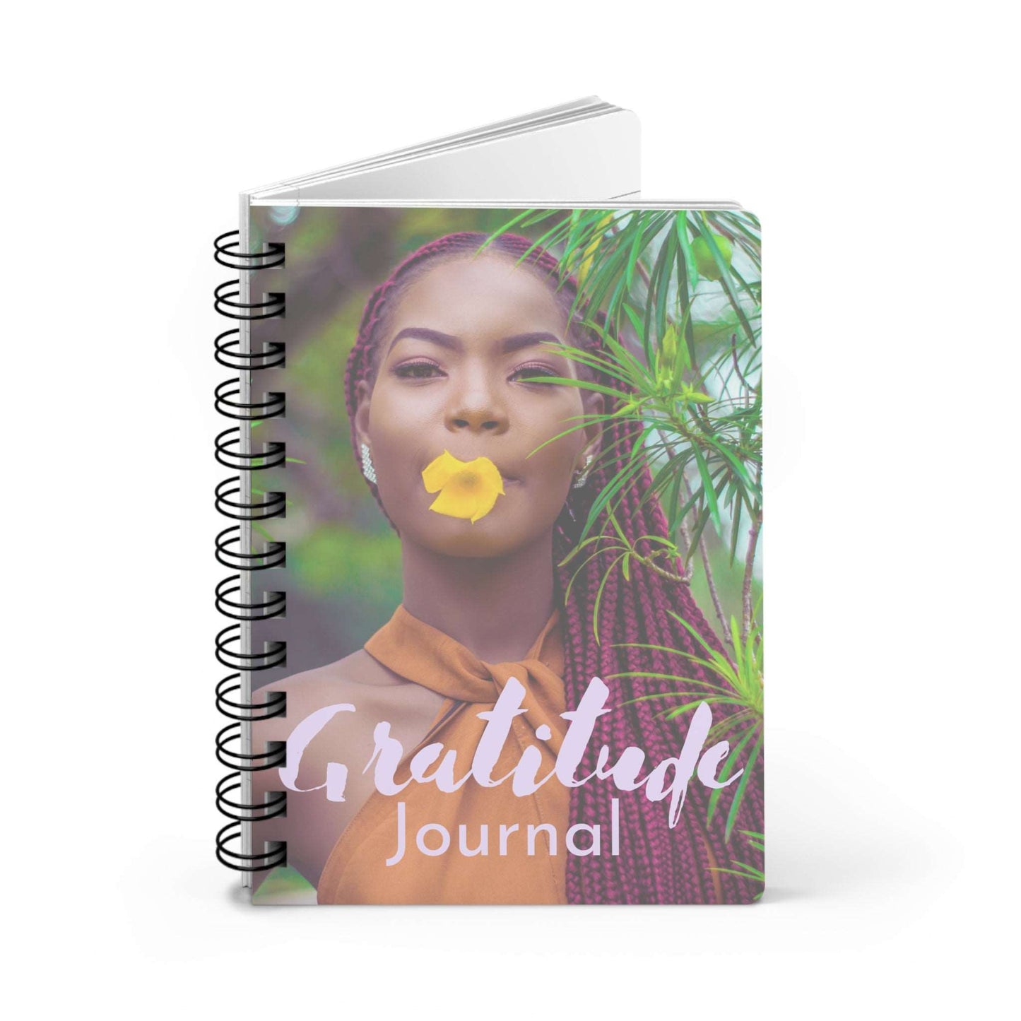 A spiral notebook with the product name "Gratitude Journal : A Journal For Women" on it, perfect for a gratitude journal.