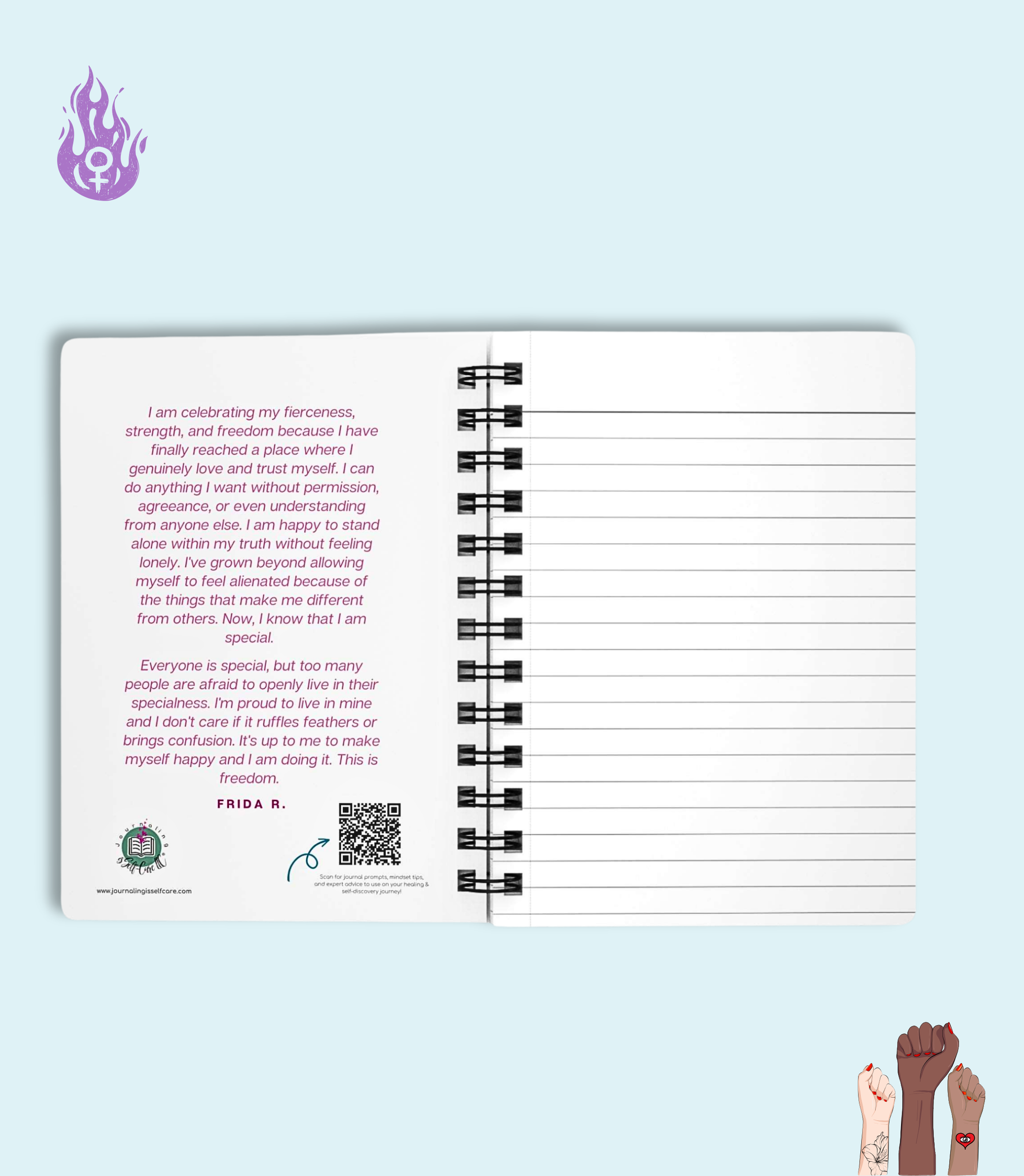 A Floral Afrocentric Journal with Multi Colored Flowers, perfect for journaling and practicing self-care.