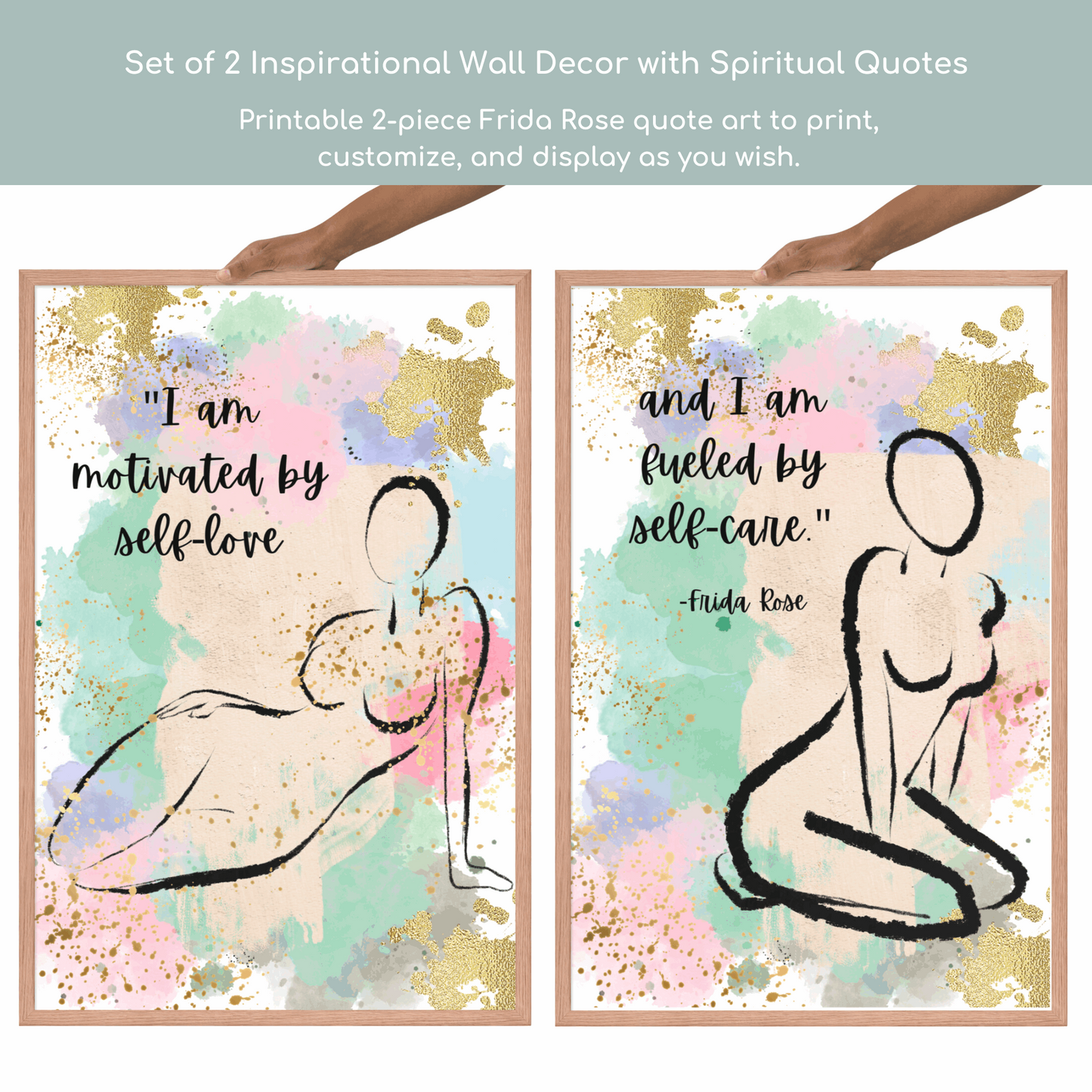 Set of 2 Inspirational Wall Decor with Spiritual Quotes