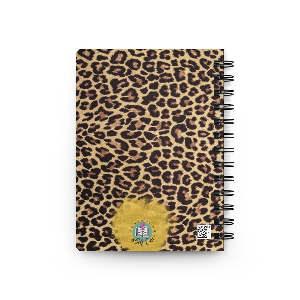 A spiral notebook with a "Believe in Your Dreams" Inspirational Black Girl Magic Journal print cover, perfect for journal prompts and believing in your dreams.