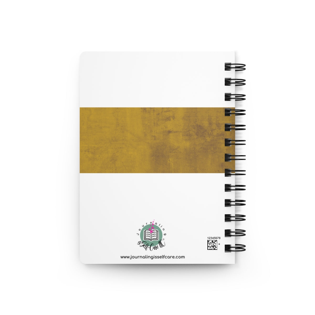 A Eclectic "Self-Care Comes First" journal for Black Women with a gold stripe on it.